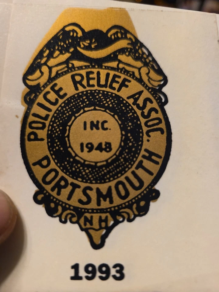 Vintage Portsmouth N.H. Police Relief Assoc. Supporter Window Decal  - Image 4 of 4