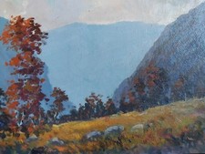 Vincenzo Trucco (1908 - 1993) dipinto ad olio 45x35. Paesaggio montano. 