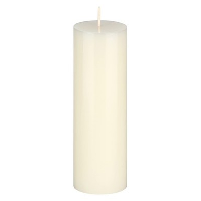 Mega Candles 1 pc Unscented Solid Ivory Pillar Candles, Hand Poured Premium W...