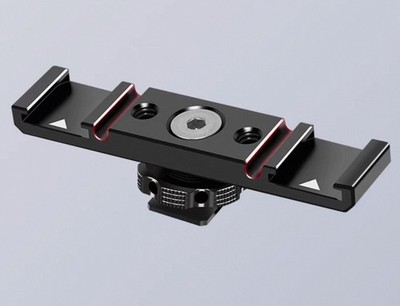 Dual Shoe Mount Extension Flash Bracket Safe Lock for DSLR Mirrorless