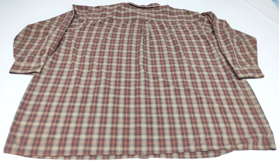 Harbor Bay Hombre BIG 5XL Tecnología Sin Arrugas LS Tostado y Azul Cuadros Botón Foto 4 de 4