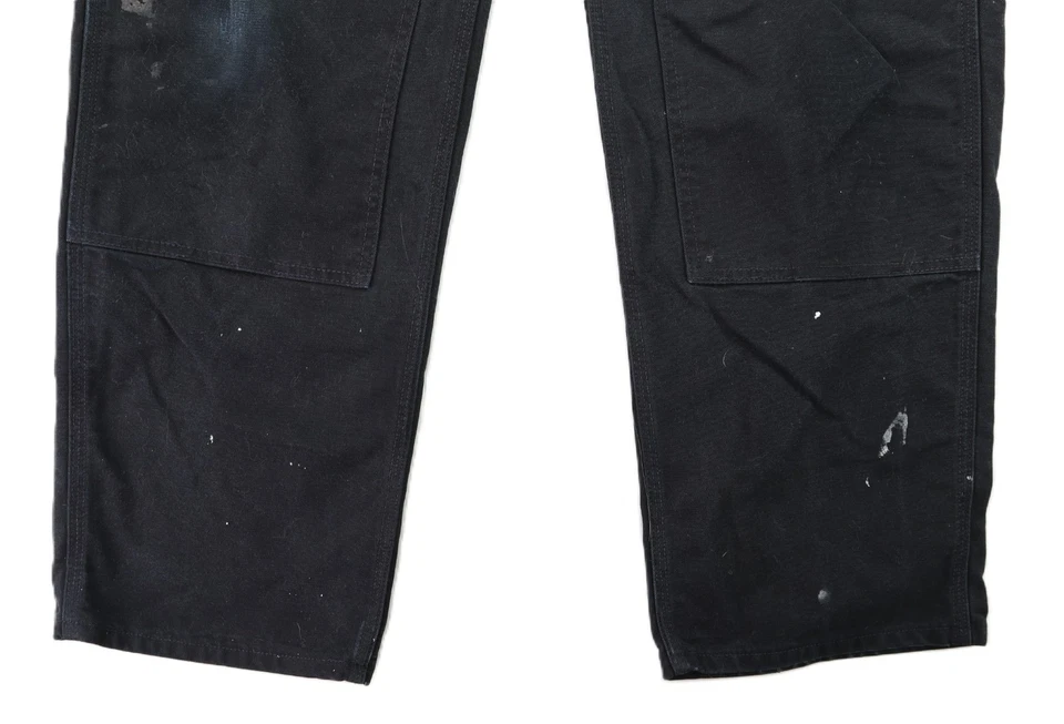 CARHARTT B01 USA Men's 36 x 32 Black Canvas Duck Double Knee Carpenter Pants - Image 2 of 4