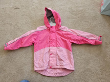 Hanna Andersson winter jacket, size 120 US 6-7 girls pink fleece lined