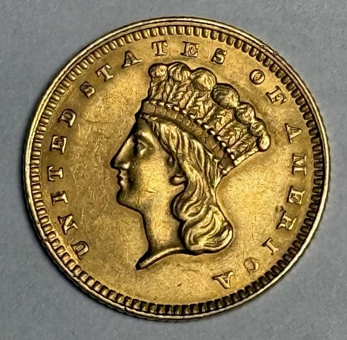 AU 1862 Indian Princess Head Gold Dollar (all original) $1 Type 3 Coin