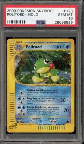 Pokemon Politoed Skyridge Holo Rare #H23 PSA 10 Gem Mint