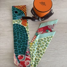 Hermes Scarf Twilly Under the Wave Silk Twilly SeeDescription