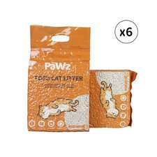 Pawz 2.5kg Tofu Cat Litter Clumping Flushable Fast Super Absorbent Natural x6