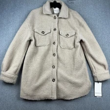 Bagatelle Collection Jacket Womens Medium Sherpa Fleece Faux Fur Shacket Coat