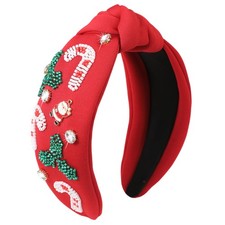 Christmas Jeweled Headbands for Women Girls Festive Hair Accessories Beaded