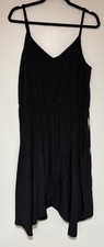 Gap Faux Wrap Black Sleeveless V Front Women’s Dress Size 10 NWT