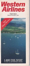 1985 Western Airlines system timetable - Delta Airlines