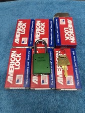 (Qty 6) American Lock Green Padlocks, 1106E Keyed Alike New In Box (USA)
