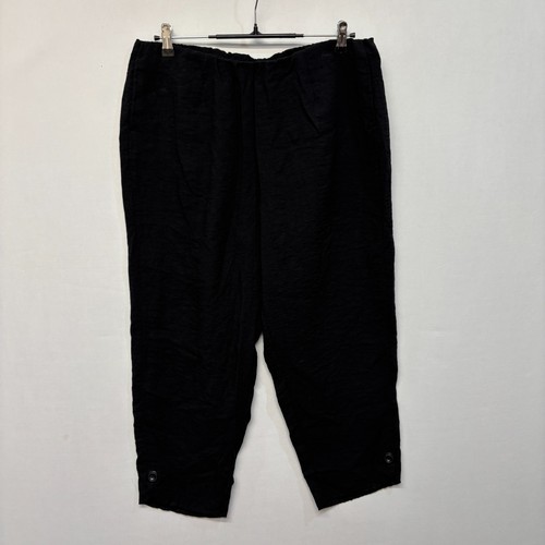 Habitat Women Pull On Capri Crop Pants Size Large Black Rayon Blend D023 -23 - Picture 20 of 20