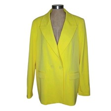Favorite Daughter Blazer Women Size XL Yellow Long Sleeve Classic Colorful
