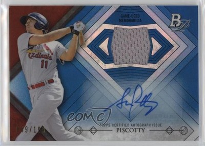 2014 Bowman Platinum Relics Blue Refractor /199 Stephen Piscotty Auto 0i2a