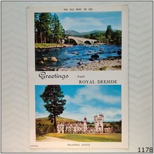 Royal Deeside Old Brig' Of Dee & Balmoral Castle Postcard (P1178)