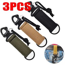 3PCS Tactical Nylon Key Gear Webbing Belt Clip Key Buckle for Belts Molle Bags
