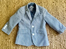 Appaman Toddler Seersucker Blazer Sport Coat Size 18-24 Months Blue Stripe