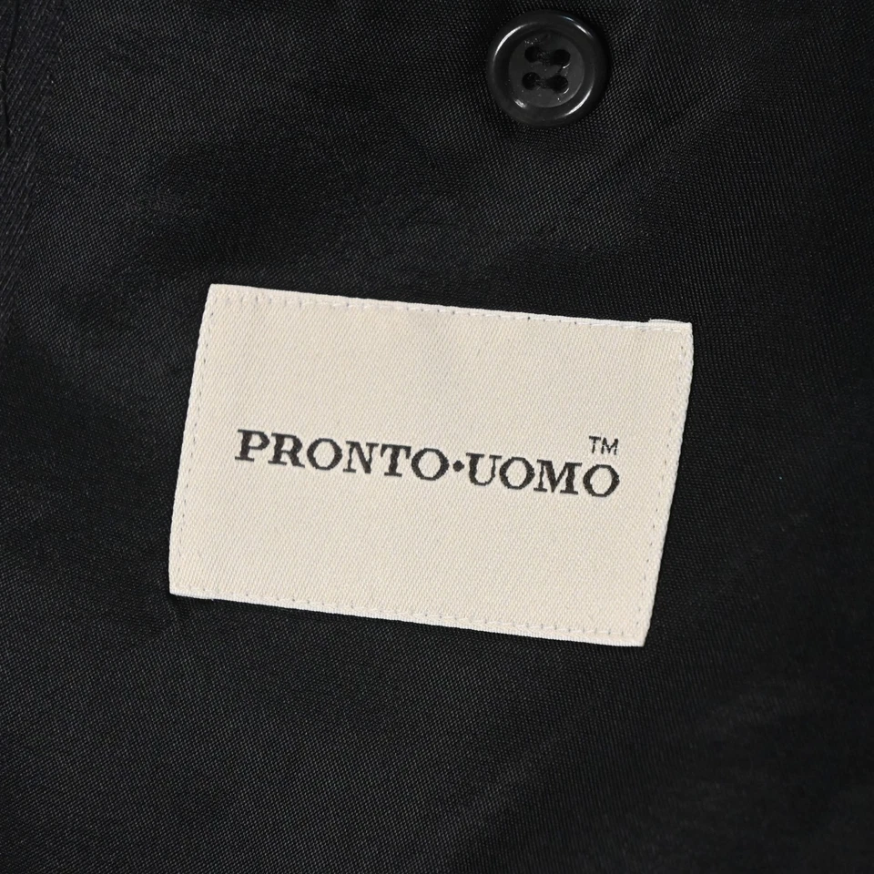 Pronto Uomo 43R 36x30 Gris 100% Lana Hombre Chaqueta Pantalones Traje Foto 4 de 4