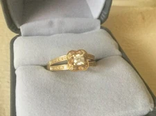 Mauboussin Chance Of Love White Diamond 18k YG Quatrefoil Ring Engagement