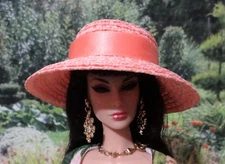 Perfectly Posh Coral straw hat for FR, Barbie