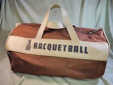 Vintage LEACH Racquetball Bag Racquet Racket Ball Brown Canvas