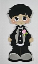 Groom Black Hair. Scrapbook, Card Making Paper Piecing
