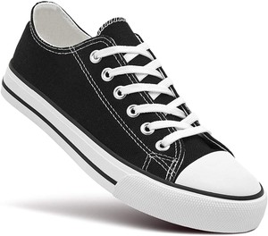 ladies black canvas shoes