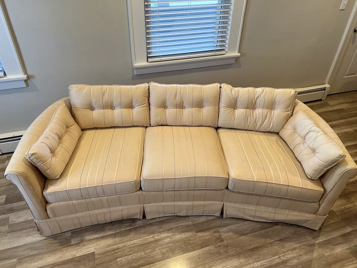 Huffman Koos Skirted Sofa. Gently Used. Beige Tan Color eBay
