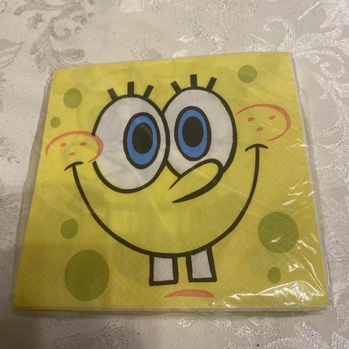 BOB ESPONJA PANTALONES CUADRADOS SERVILLETAS DE ALMUERZO ESTADO DE ÁNIMO (16) ~ Suministros de fiesta de cumpleaños cena - Imagen 1 de 3