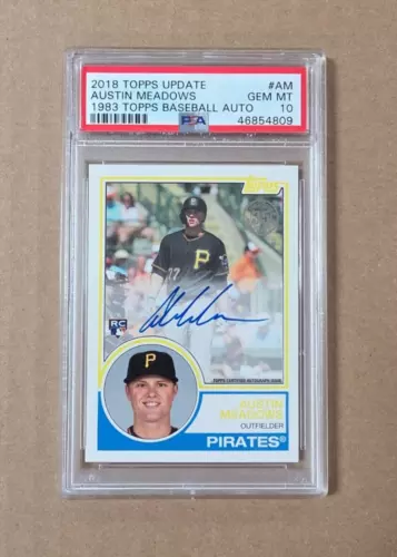 2018 Topps Update Baseball Austin Meadows 1983 Rookie Auto Card #83A-AM PSA 10
