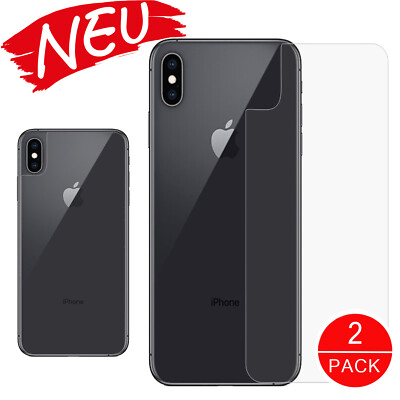 2x iPhone X Handy Rückseite Backcover Schutzfolie Tempered Full Screen