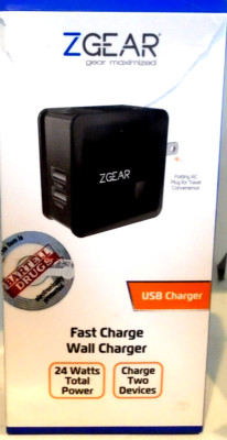 ZGEAR Fast Charge Wall Charger USB Charger 24W Two Port