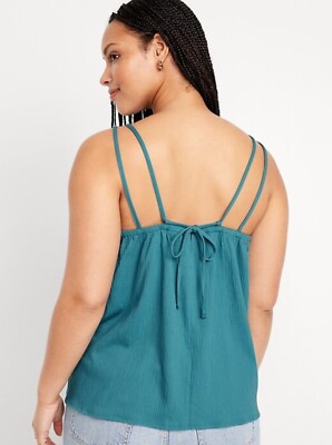 Old Navy Women's Strappy Tie-Back Tank Top Rivulet Teal Size XXL