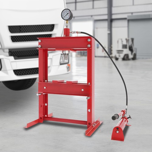 10 Ton Hydraulic Shop Press w/ Press Plates H-Frame Benchtop Press Stand Adjust