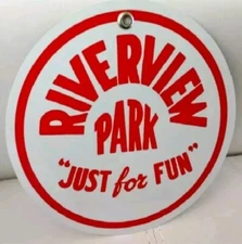 Riverview Amusement Park 'Just For Fun' Metal Nostalgia Sign • Chicago IL