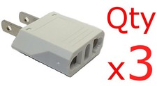 3pk European to American Plug Adapter - Europe Asia to US-Style converter