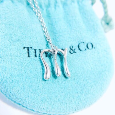 Tiffany & Co. silver necklace (イニシャルm)