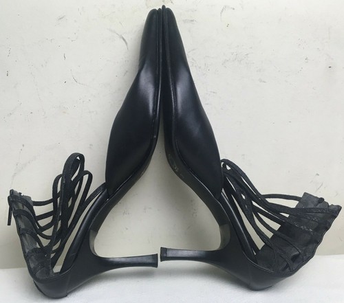 X-IT LAVORAZIONE ARTIGIANA MADEN ITALYLEATHERBLACKWOMEN'SSHOES HEELS SZ39- 8.5US - Picture 9 of 12