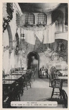 Interior The Cortile Restaurant New York City New York Vintage souvenir Postcard