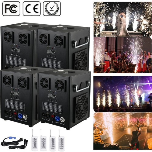 4 Stück 700 W Kaltfunkenmaschine Bühneneffekt DMX Feuerwerk DJ Event Party Hochzeit - Bild 1 von 18