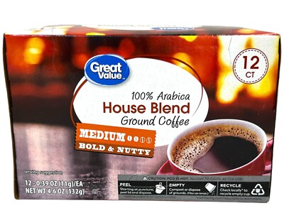 Great Value House Blend Medium Roast Coffee K Cups 4.6 oz