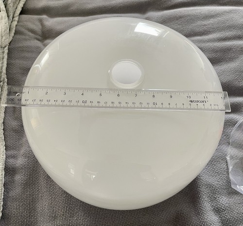 West Elm Sculptural Glass Shade, Large 14" 'Pebble' shape in 'Milk' color NEW - Picture 2 of 5