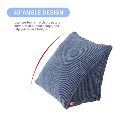 Triangle Pillow Reading Pillow Zip Pocket Back Cushie Pillows for Bed Sofa