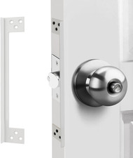 Door Latch Shield Plate Grayish White, Outswing Door Security Protector, Door La