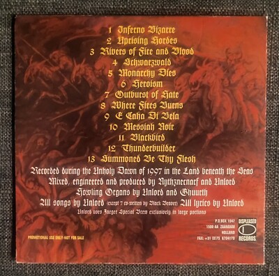 UNLORD 'Schwarzwald' CD PROMO Black Metal Marduk Immortal 1349