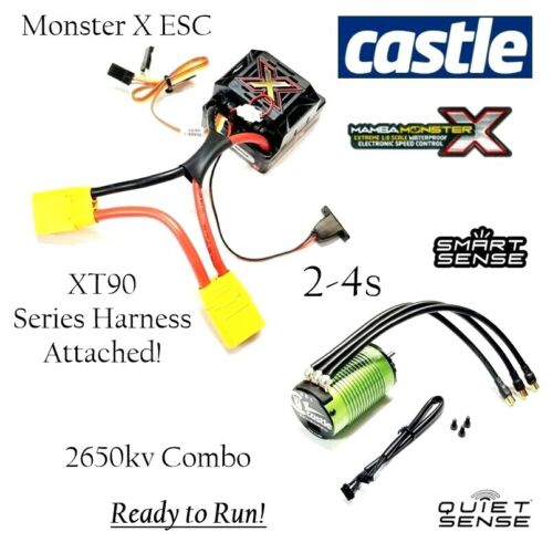 RCP-RTR Castle Monster X ESC 1512 2650kv Combo XT90 Series Attached XT90 JUMPER - Picture 1 of 23