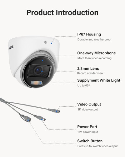 ANNKE 3K TVI Security Camera Audio Recording AI Detection Outdoor Night NCA500 - Picture 8 of 8