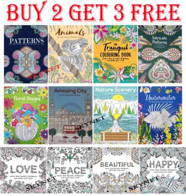 ADULT ANTI-STRESS COLOURING BOOK MIND RELAXING BOOKS Colour Therapy ALL AGES