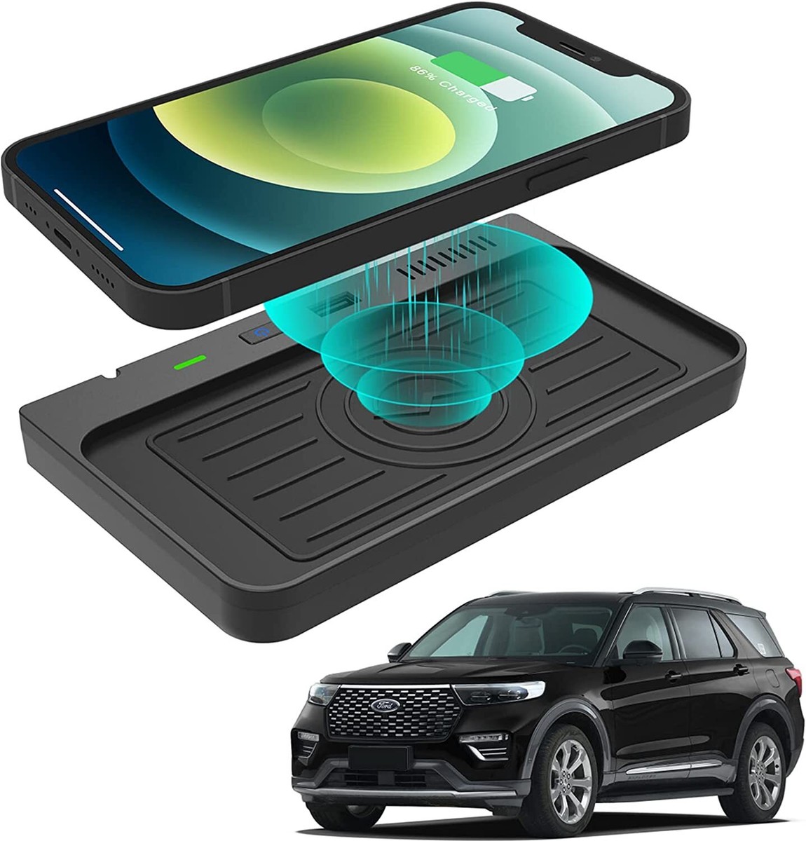 Wireless Charger Center Console Qi Charging Station for 2020-2024